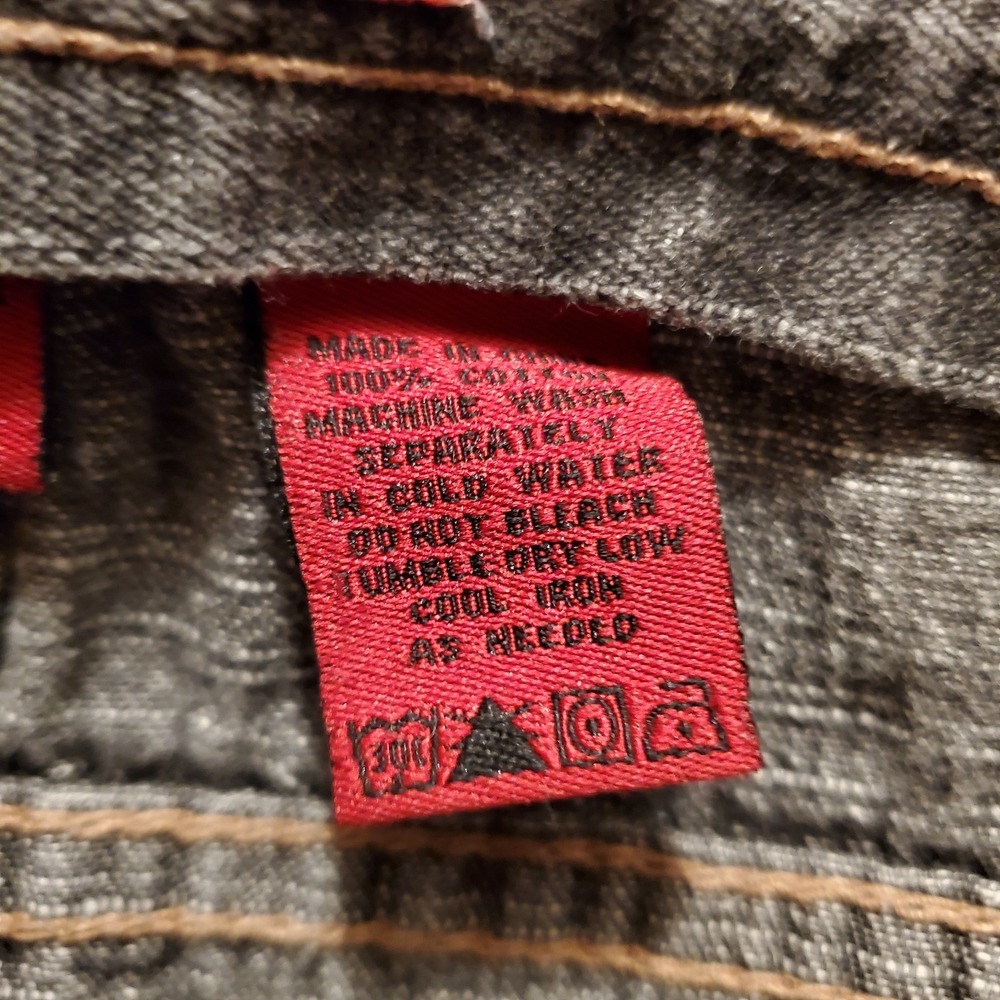 Vintage 90s Karl Kani‎ Jeans Men 38x33 Black Baggy Wide Leg Carpenter Hip Hop - Picture 12 of 12